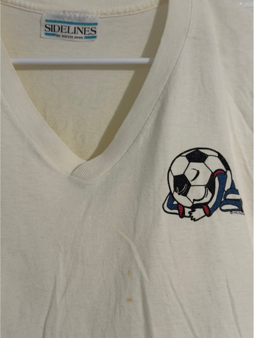 SOCCER SINGLE STITCH SIDELINES by soccer mom graphic t-shirt SIZE L